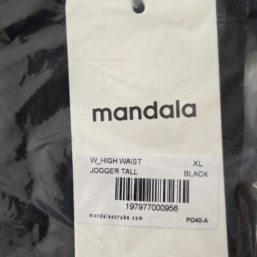 Mandala Women's High Waist Jogger Pants - Black XL-Tall